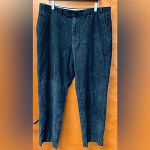 Marks and Spencer tailored navy corduroy trousers 38x31